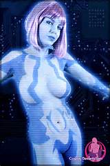 Halo fans â€“ Sexy Cortana body paint cosplay. Wow!