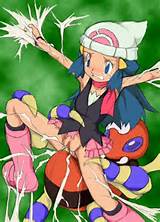 Pokemon girl gets cumed on and show off her tight pussy and her big ...