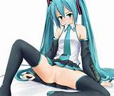 eyes aqua_hair bad_vulva blush boots detached_sleeves eto hatsune_miku ...