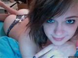 teen webcam girl wearing thong panties and giving kisses to the webcam ...