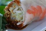 Fresh shrimp spring rolls with peanut sauce