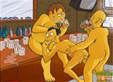 The Simpsons cartoon porno actions with gay characters having fun