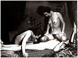 Vintage porn black and white photo - two girls having threesome sex ...