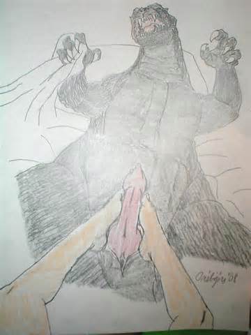 Badly drawn Godzilla porn NSFW